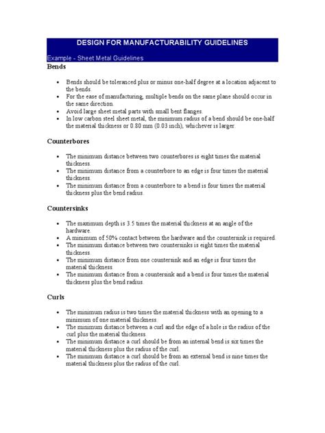 sheet metal requirements|sheet metal guidelines pdf.